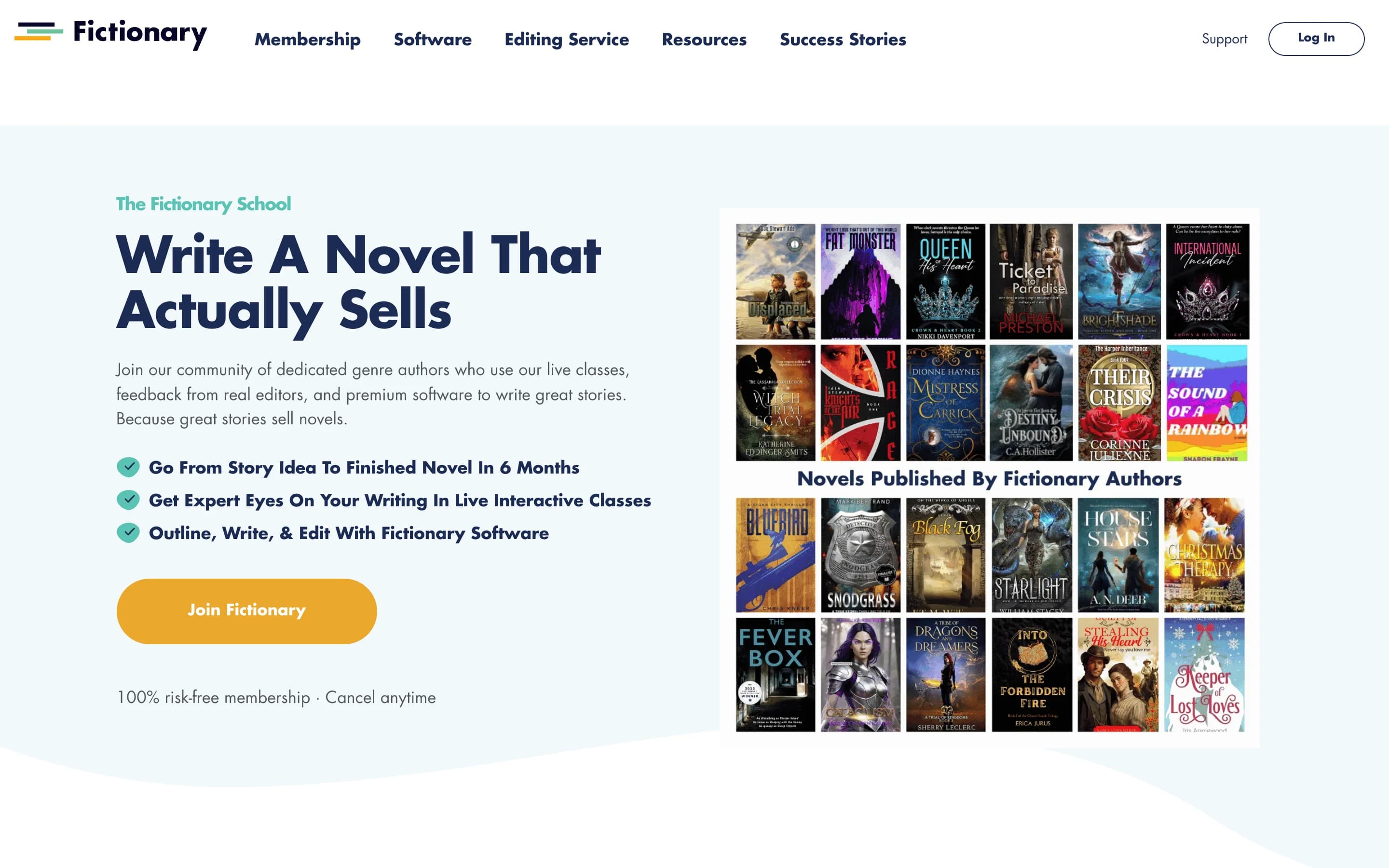 The Fictionary homepage